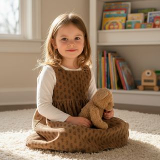 Catifea raiată STRETCH Little flower taupe