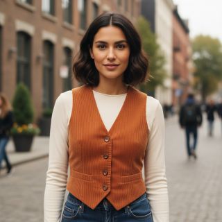 Catifea raiată terracotta