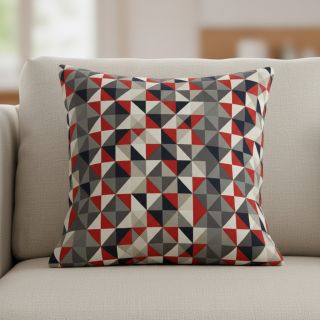 Țesătură decorativă Linenlook Big triangle red