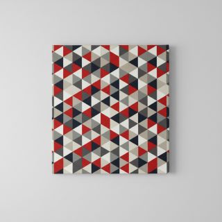 Țesătură decorativă Linenlook Big triangle red
