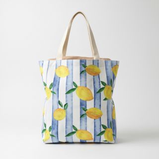 Țesătură decorativă Lemons blue digital print