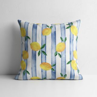 Țesătură decorativă Lemons blue digital print