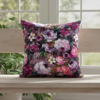 Țesătură decorativă Oil painting flowers mauve digital print