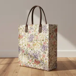 Țesătură decorativă Linenlook Flowers meadow digital print