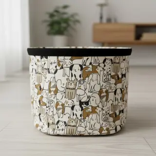 Țesătură decorativă Linenlook Dogs natural