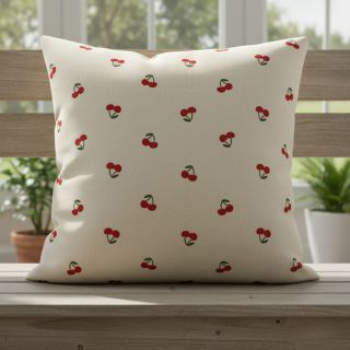 Țesătură decorativă Linenlook Cherries natural