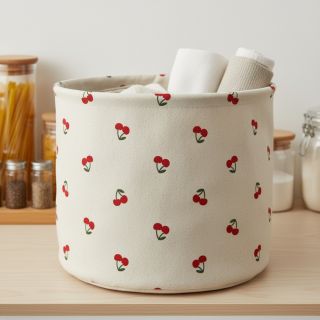 Țesătură decorativă Linenlook Cherries natural