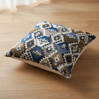 Țesătură decorativă jacquard Kilim cobalt havane