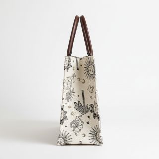 Țesătură decorativă jacquard Pygmalion ecru noir