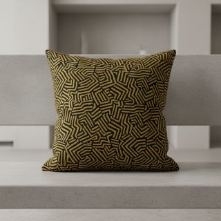 Țesătură decorativă jacquard Mesopotamie noir jaune