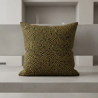 Țesătură decorativă jacquard Mesopotamie noir jaune