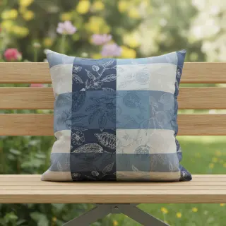 Țesătură decorativă FRENCH TABLE CLOTH JACQUARD Cabosse allover indigo