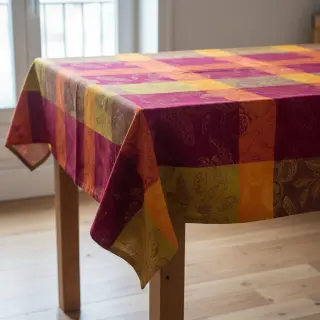 Țesătură decorativă FRENCH TABLE CLOTH JACQUARD Cabosse allover harissa