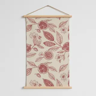 Țesătură decorativă RUSTIC VINTAGE PRINT Granata groseille