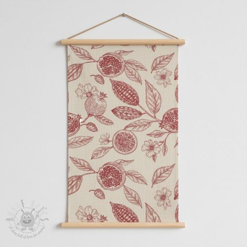 Țesătură decorativă RUSTIC VINTAGE PRINT Granata groseille