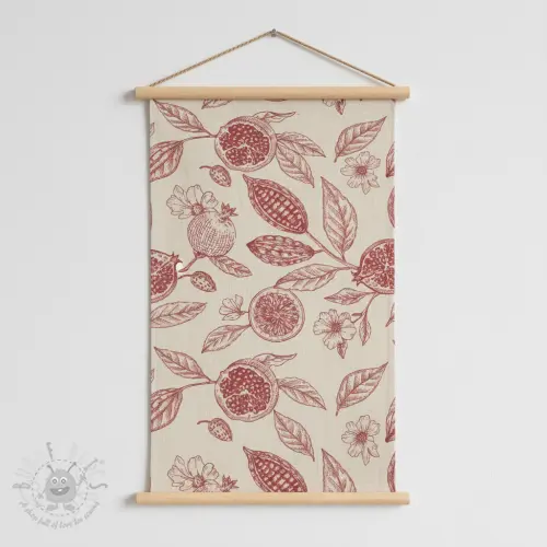 Țesătură decorativă RUSTIC VINTAGE PRINT Granata groseille