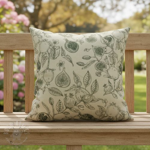 Țesătură decorativă RUSTIC VINTAGE PRINT Granata kaki