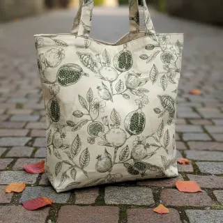 Țesătură decorativă RUSTIC VINTAGE PRINT Granata kaki