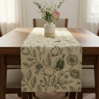 Țesătură decorativă RUSTIC VINTAGE PRINT Granata kaki