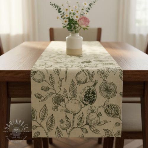 Țesătură decorativă RUSTIC VINTAGE PRINT Granata kaki