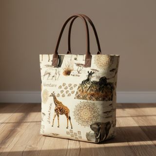 Țesătură decorativă premium Linenlook Wildlife Safari Trip digital print