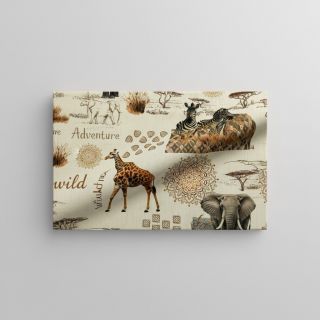 Țesătură decorativă premium Linenlook Wildlife Safari Trip digital print