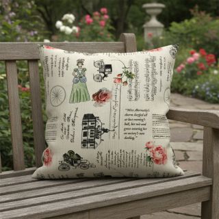 Țesătură decorativă premium Linenlook Regal Newspaper digital print