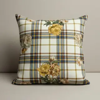 Țesătură decorativă premium Linenlook Classic Peony Check digital print