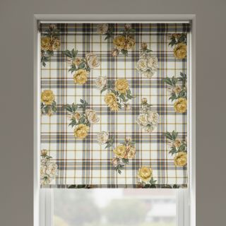 Țesătură decorativă premium Linenlook Classic Peony Check digital print