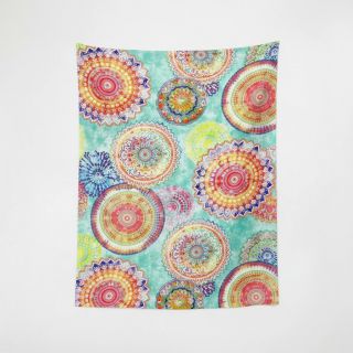 Țesătură decorativă teflonată Teflon MANDALA WATERCOLOUR GREEN