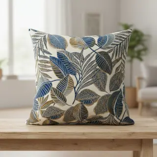 Țesătură decorativă jacquard Cacao allover bleu