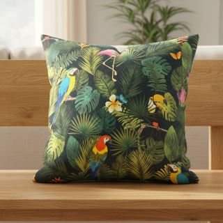 Țesătură decorativă premium Tropical jungle bird digital print