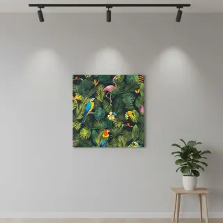 Țesătură decorativă premium Tropical jungle bird digital print