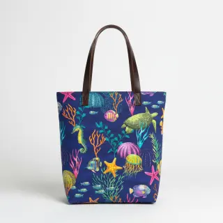 Țesătură decorativă premium Underwater sea life digital print
