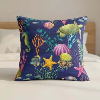 Țesătură decorativă premium Underwater sea life digital print