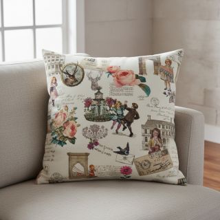 Țesătură decorativă premium Linenlook Poetry Romantic Scene digital print