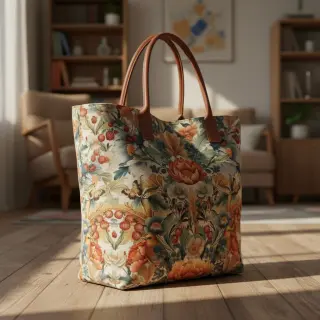 Țesătură decorativă premium Linenlook Bloom Fruit Paradise digital print