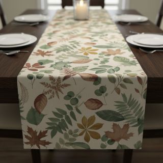 Țesătură decorativă premium Linenlook Coloured Leaf Mix digital print