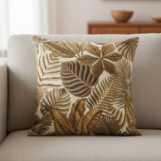 Țesătură decorativă premium Leaf Embroidery digital print