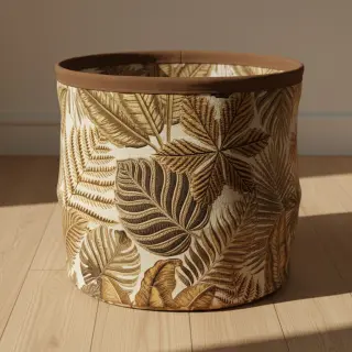 Țesătură decorativă premium Leaf Embroidery digital print