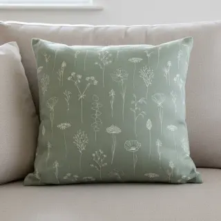 Țesătură decorativă Linenlook Fine Fragile Flower old green