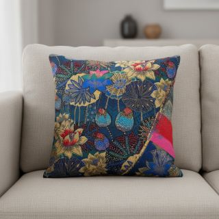 Țesătură decorativă jacquard Opium allover bleu