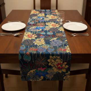 Țesătură decorativă jacquard Opium allover bleu