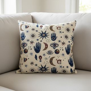 Țesătură decorativă jacquard Namaste allover blanc