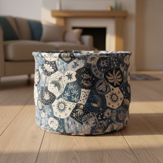 Țesătură decorativă jacquard Tucan allover bleu
