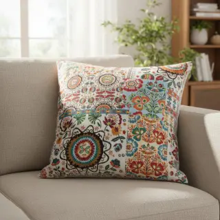 Țesătură decorativă jacquard Ethnic multico