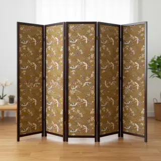 Țesătură decorativă jacquard Grues or