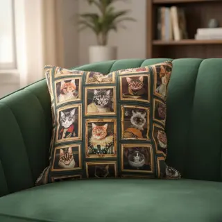Țesătură decorativă Cats Golden Age digital print