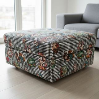 Țesătură decorativă Vegan black check digital print