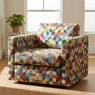 Țesătură decorativă GOBELIN PREMIUM Graphic retro shapes
